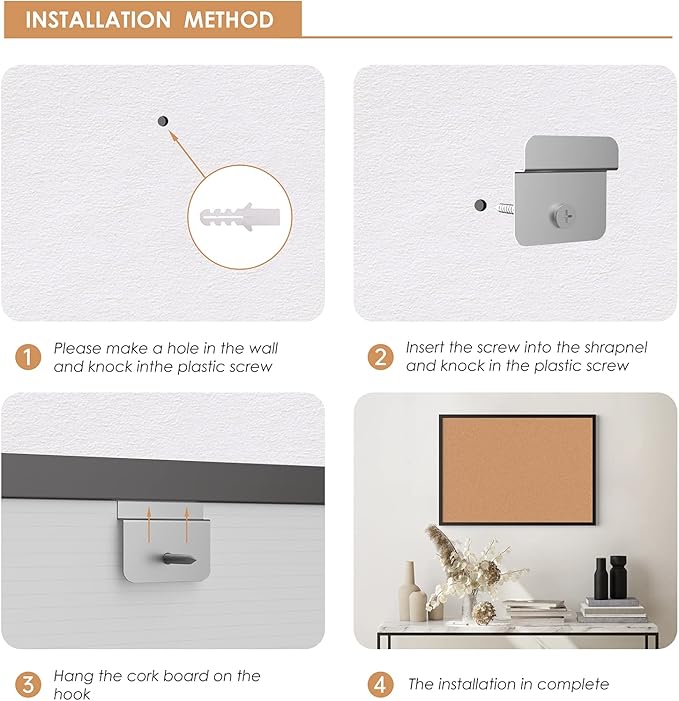 Board2by Cork Board Bulletin Board 48 x 36, Black Wood Framed 4x3 Corkboard, Office Board for Wall, Large Notice Pin Board for School, Home & Office