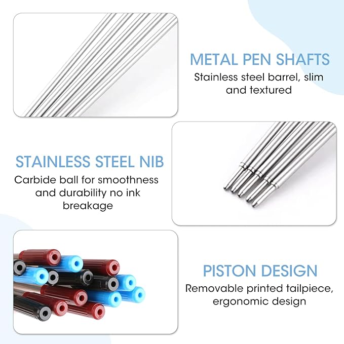 0.7 mm Ballpoint Ink Twist Pen Refills, 15 Pcs Medium Point Metal Smooth Writing Replaceable Ink Refill, Stationery Compatible for Cross Ballpoint Replacement (4.6in M) (Black+Red+Blue, 15)