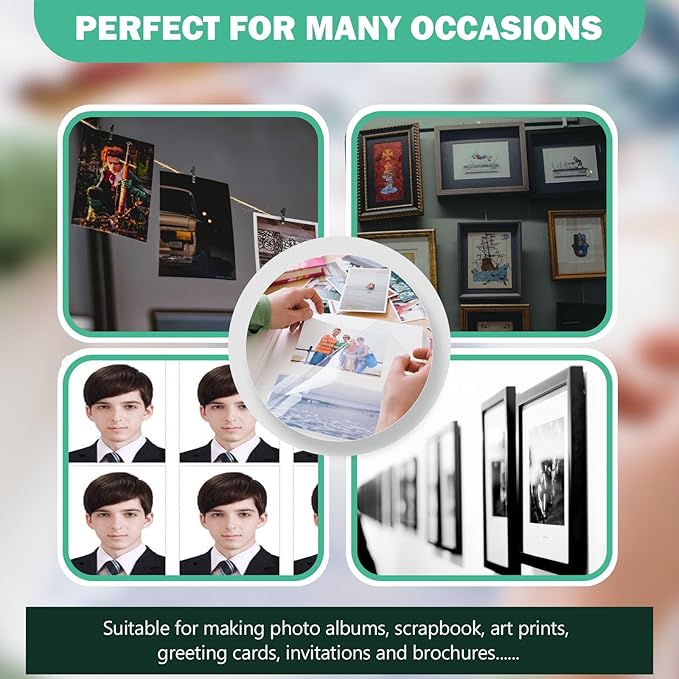 Ultra-Premium Glossy RC Photo Paper, Professional and Heavyweight Metallic Resin Coated Photo Paper, Pigment and Dye Inkjet Printer Suitable, Waterproof, 5x7, 50 Pack