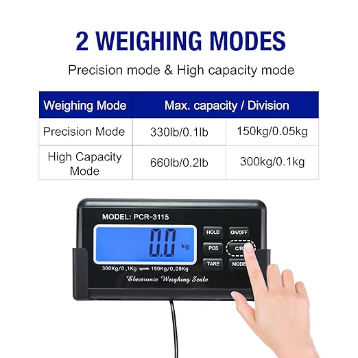Charmline 660lbs x 0.2oz High Accuracy Digital Postal Scale, Shipping Scale with 21x17 Large Stainless Steel Platform, Heavy Duty Scale for Packages/Dog/Postage/Luggage, Battery & AC Adapter Powered