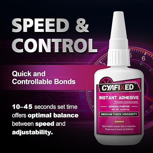 Super Glue Liquid for Plastic Ceramic Aquarium, 113.6 Gram Medium Thick All-Purpose Clear Cyanoacrylate Adhesive, Food Safe CA Glue for Wood 3D Print Model Shoe Leather Glass Metal Rubber Craft