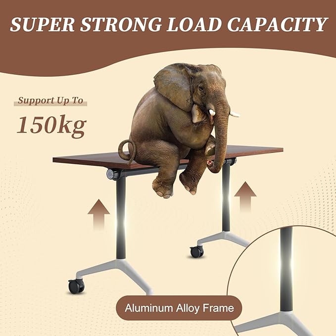 Folding Conference Room Table, Modern Conference Tables with Wheels, Large Rectangular Mobile Training Tables for Office Classroom, Foldable Modular Boardroom Seminar Table (8pack L63in)