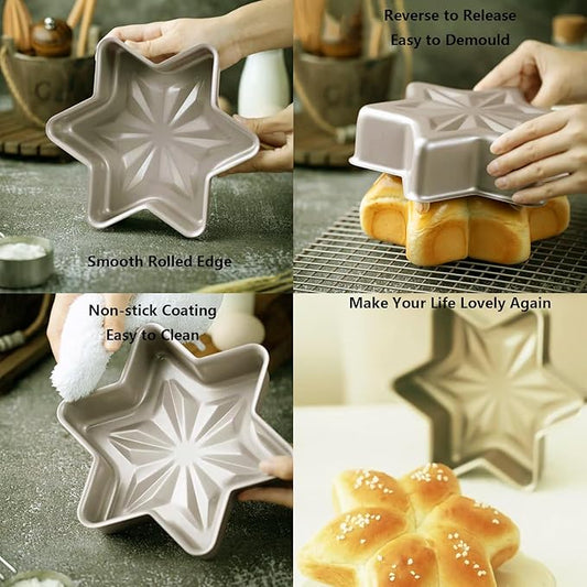 Specialty Forms NonStick Baking Tray Shaped Cake Bread Pizza Baking Pan Golden Carbon Steel