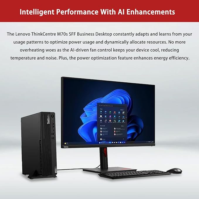 Lenovo ThinkCentre M70s Small Form Factor Business Desktop, 14th Gen Intel 10-Core i5-14400, 32GB DDR5 RAM, 2TB SSD, HDMI, DP, Wi-Fi 6, Windows 11 Pro, Bundle with Adata UC310 64GB USB Flash Drive