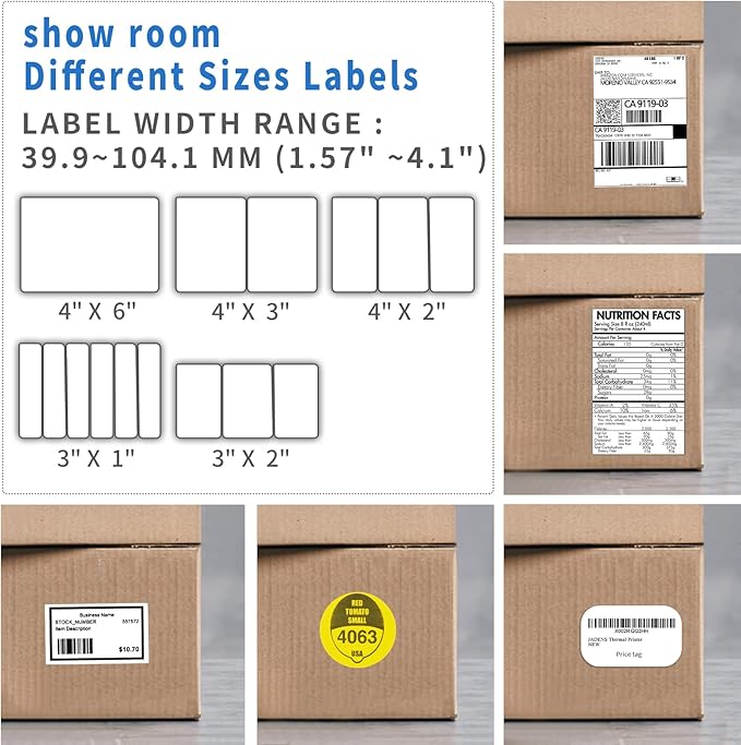 Bluetooth Thermal Shipping Label Printer - Wireless 4x6 Label Maker for packages, Compatible with iPhone and PC, Phone, USB for MAC, Works with Ebay, Amazon, Shopify, Etsy, UPS, USPS Barcode, Upgrade
