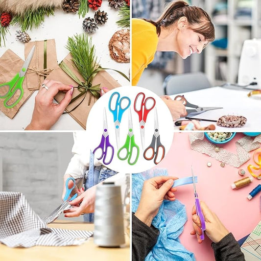 Scissors Bulk Set of 100-Pack, Niutop 8" Multipurpose Sharp Sewing Craft Fabric Scissors for Office Home High/Middle School Student Office Teacher Art Supplies, Soft Comfort-Grip Right/Left Handles