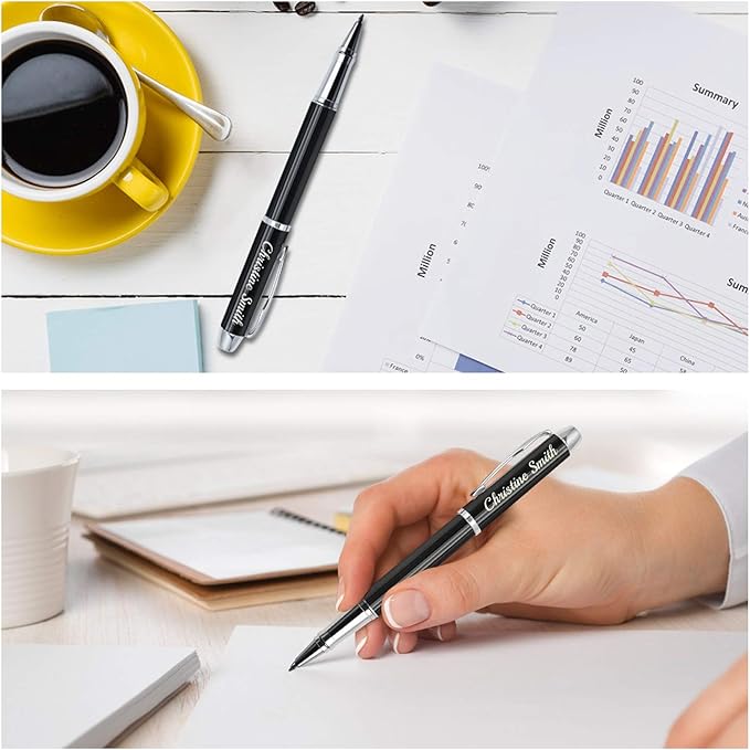 Amlion Personalized Pens Custom Engraved Pen with Name, Refillable Medium Refill, Personalized Gifts for Men Women
