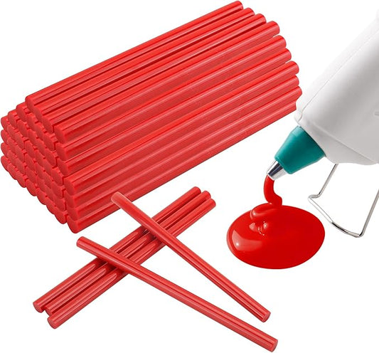 MATUFF Red hot Glue Sticks Full Size 0.43” Dia x 8” Long, 52 pcs Hot melt Adhesive Glue Sticks, All-Purpose Colored Glue Gun Sticks for Christmas Decoration Crafts Arts School Home Repair Bonding