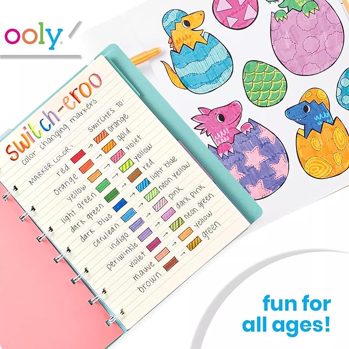 Ooly 12 Pack Switch-eroo Color Changing Markers, Dual Tip Markers for Kids, Double Ended Chisel Tip Marker Set Great for Art Back to School Supplies, Drawing and Stationery Sets