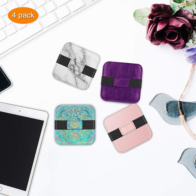 Fintie Screen Cleaning Pad, Soft Cloth Wipes Screen Cleaner with Elastic Strap for iPad, iPhone, MacBook, Tablets, Laptop, 4 Pack