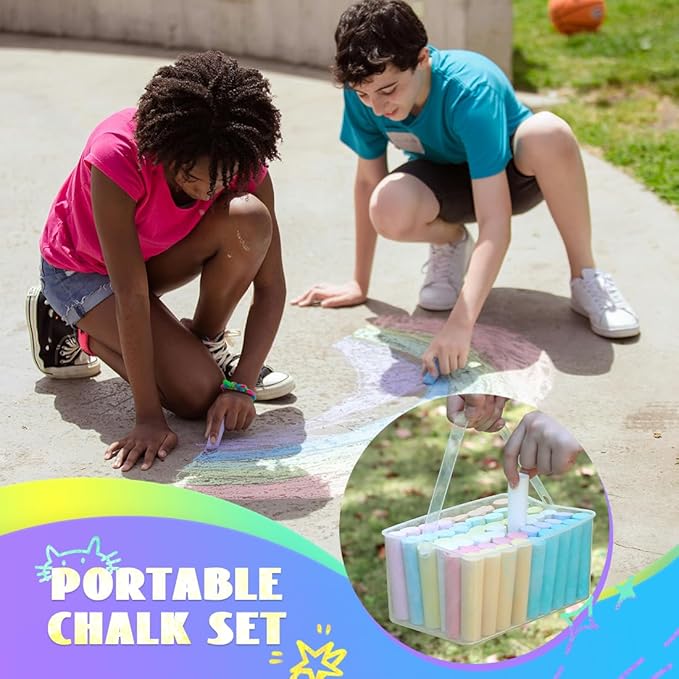 novelinks 162 Pack Sidewalk Chalk Set 10 Color Washable Non-Toxic Drawing Set for Schools Durable Jumbo Drawing Chalk for Outdoor Art Play