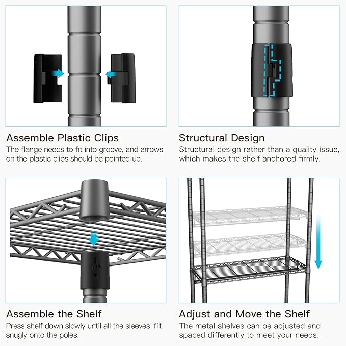 P1 Heavy Duty Garment Rack, 3 Tiers Adjustable Rolling Metal Closet Organizer with Lockable Wheels, FreeStanding Wardrobe with Double Hanger Rods & 1 Pair Hooks, Max Load 450 LBS, Gray