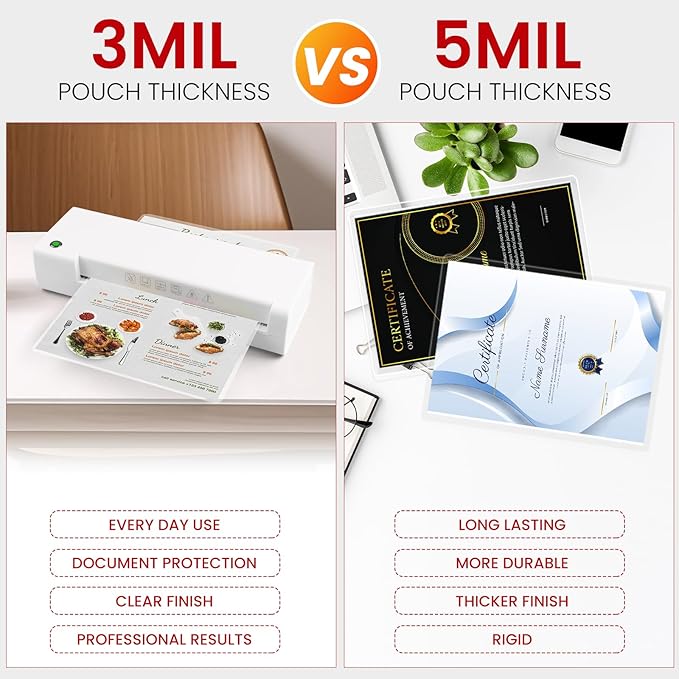 CAREGY Thermal Laminating Pouches,350 Pack Laminating Sheets, 5 Mil, 9 x 11.5 Inches Lamination Sheet Paper for Laminator, Round Corner Letter Size, Office and School Supplies