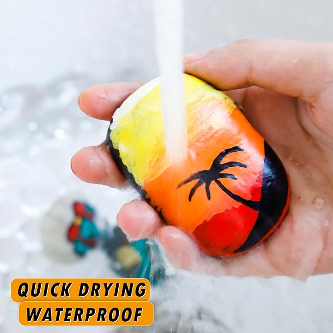 White Paint Markers, 3 Pack Oil-Based Waterproof Quick Dry Permanent Paint Pen Set for Rocks Painting, Wood, Fabric, Plastic, Canvas, Glass, Mugs, Metal, Tire, Stone, DIY Craft