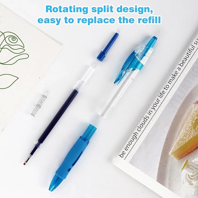 Innertone Blue Gel Pens,12 Pcs Retractable Fine Point 0.7mm With 4 Refills,Blue Pen,Featuring Smooth Writing And Quick-Drying Ink, Suitable For Women, Men, Journaling, School, And Office Use