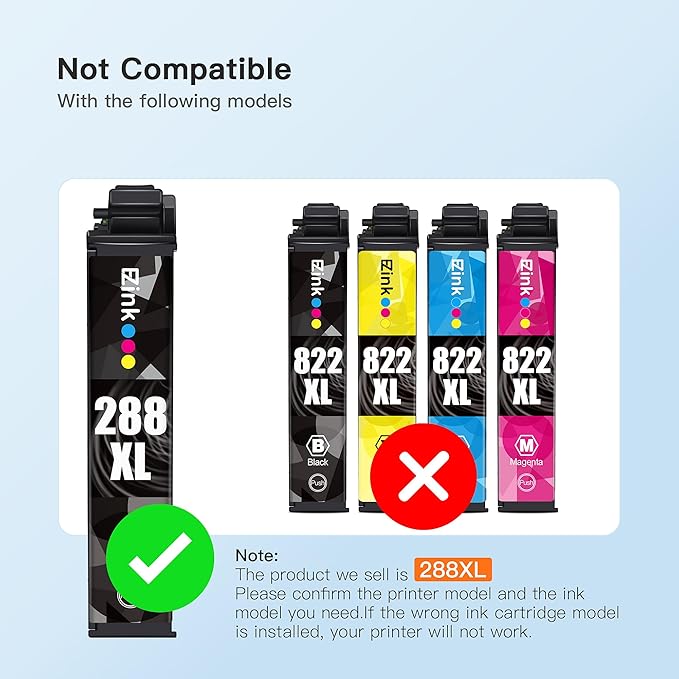 E-Z Ink Remanufactured Ink Cartridge Replacement for Epson 288 288XL High Yield to use with XP-440 XP-446 XP-330 XP-340 XP-430 (2 Black, 1 Cyan, 1 Magenta, 1 Yellow with Latest Upgraded Chips)