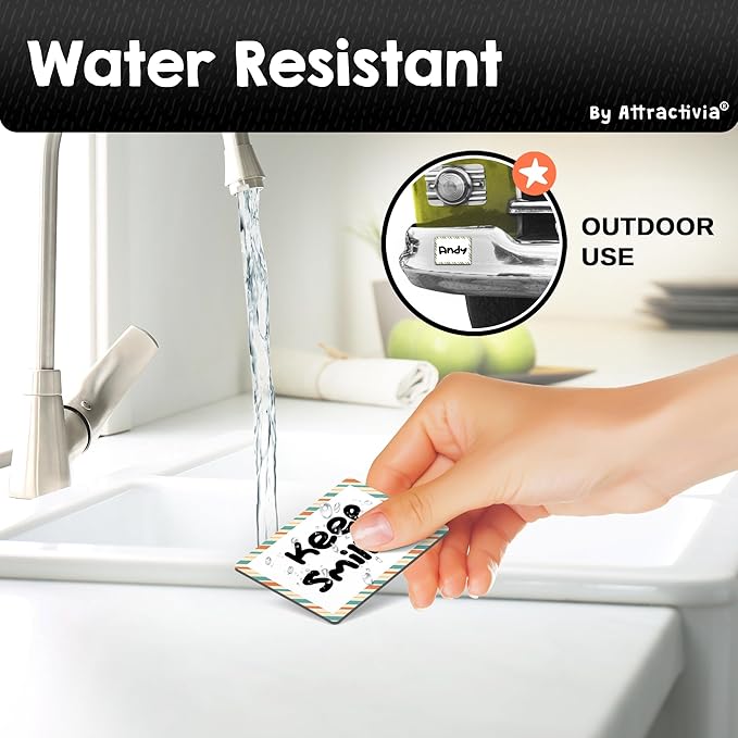 Dry Erase Magnetic Labels 2.8 x 1.8 in, Pattern Borders, Small Dry Erase Magnets, 40-Pack, Colored Erasable Write-On All-Purpose Labels, for Office, Education, Home, Whiteboard