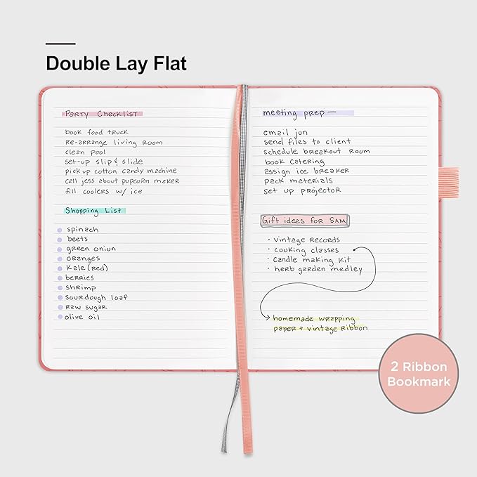 &And Per Se Lined Journal Notebook for Women&Men with Pattern, 160 Pages 100GSM Thick Paper, A5 Hardcover Journals for Writing(1 Pack, Peach Pink)