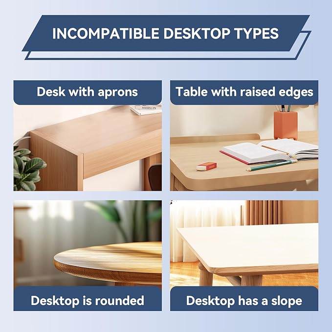 VUSIGN Keyboard Tray Under Desk Height Adjustable,Pull Out with Adjustable C Clamp Mount System for L-Shaped Tables, Extra Sturdy, 26.4” x 11.8” Slide-Out Platform Computer Drawer for Typing,White
