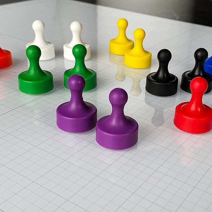 GLASSBOARD STUDIO Powerful Neodymium Magnets, Pawn-Shaped - Strong Fridge/Refrigerator and Whiteboard Magnet, Ideal for Office, Kitchen, Crafts - Rare Earth, Heavy Duty (3, Meadow Lilac)