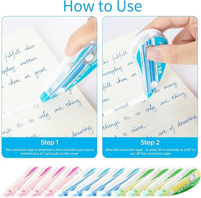 M&G 12 pack Correction Tape,19.7 feet correction tape, Easy to Use Applicator for Instant Corrections, Study Supplies and Office Products