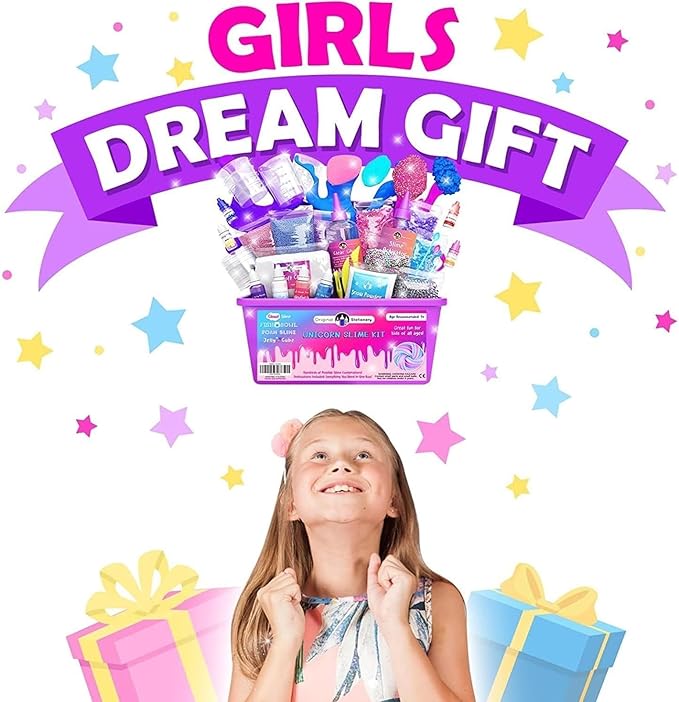 Original Stationery DIY Unicorn Slime Kit for Girls 7+ - Make Glow-in-The-Dark Slime - Fun Family Activity & Birthday Present