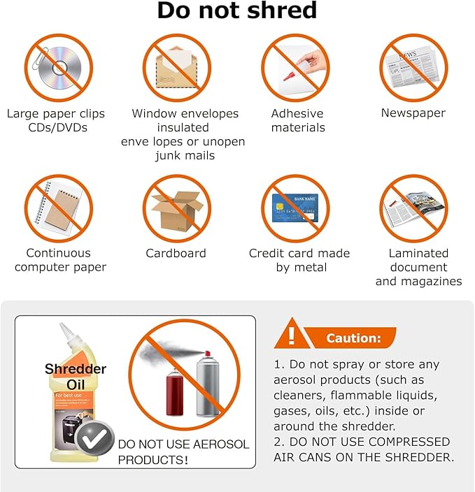 Bonsaii Paper Shredder, 3.4 Gals Wastebasket, 5-6 Sheet Crosscut Shredder for Home Use