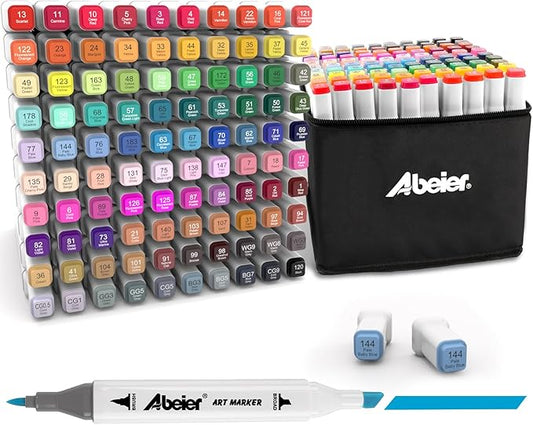 100 Colors Alcohol Markers Set, Dual Tips Blender Art Marker for Drawing, Permanent Sketch Markers for adult coloring, Alcohol Based, Adults Coloring and Artist Illustration.(BRUSH TIP)