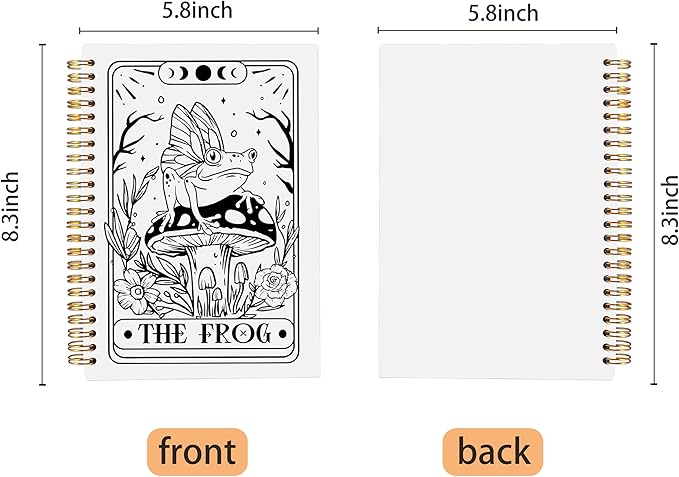 The Frog Tarot Journal Notebook - Frog Gifts for Women Frog Lovers, Witch Journal, Witchy Gifts for Women, Witchy Stuff, Frog Spiral Notebook 5.5x8.3