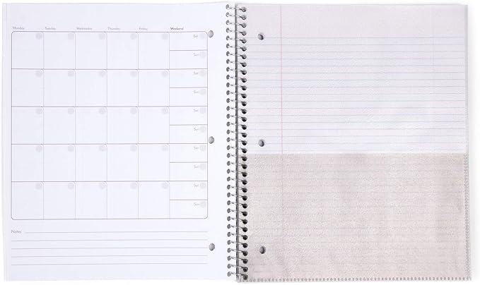 Mintra Office Durable Spiral Notebooks, 1 Subject, (Black, College Ruled 3 Pack), 100 Sheets, Poly Pocket, Moisture Resistant Cover, Strong Chipboard back, For School, Office, Business,