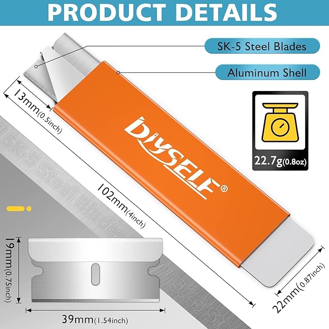 DIYSELF Box Cutters, 48 Pack Letter Openers, Mini Utility Knife, Razor Knife with Single Edge Razor Blade, Box Cutter Retractable for Office, Home, Warehouse, School, Box Cutter Knife (Orange)
