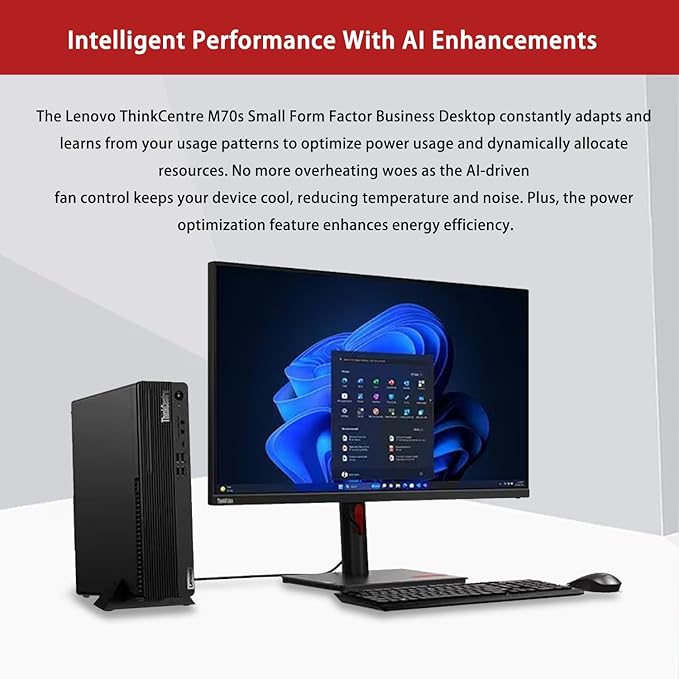 Lenovo ThinkCentre M70s Small Form Factor Business Desktop, Intel 20-Core i7-14700, 64GB DDR5, 2TB SSD, HDMI, DP, Wi-Fi 6, Wired KB & Mouse, Win 11 Pro, Bundle with ADATA UC310 64GB USB Flash Drive