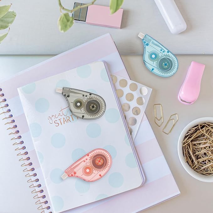 White Correction Tape Whiteout Correction Tape - Easy to Use, Instant Correct Wrong Writing at Anytime, Writing Supplies for Office and School - 6 Packs