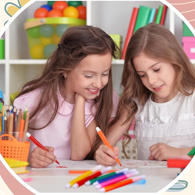 288 Pcs Mini Markers Colored Pen 3.4 Inch Vibrant Colors Portable Short Colored Markers Assorted Multicolor Watercolor Marker Pen for Kids and Adult Glass Office School Supplies (6 Colors)