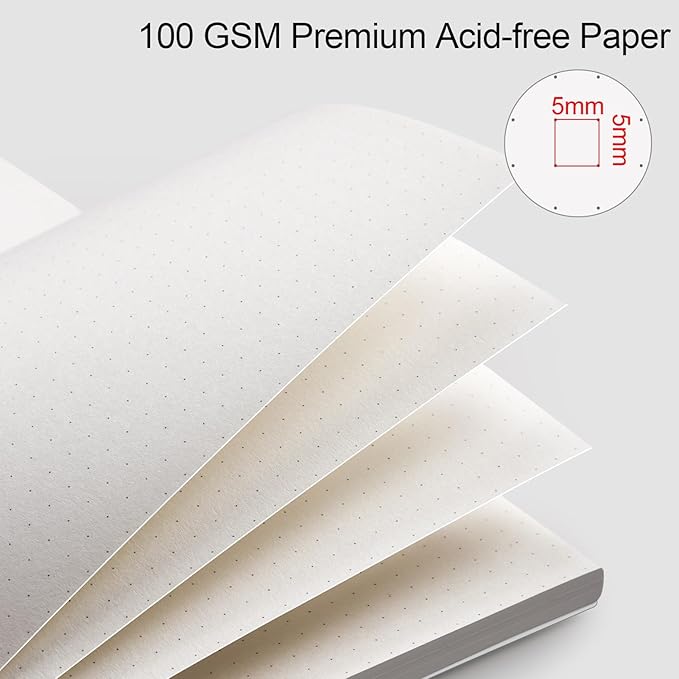 AHGXG Bullet Dotted Journal - Dot Grid Spiral Notebook 8.5" x 11", A4 Large Dotted Notebook, 100 GSM Thick Paper, Waterproof Plastic Cover Journals for Bullet Journaling, Sketching, Transparent