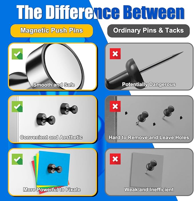 120 PCS Whiteboard Magnets, Small Strong Fridge Magnets, Magnetic White Board for Refrigerator, Black Magnetic Clips Heavy Duty for Kitchen, Office, Gadgets, Classroom, Desk Accessories