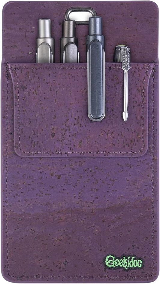 Premium Portuguese Cork Pocket Protector for Men | Multi-Use Pocket Protectors for Shirts and Lab Coats | For Pen, Pencils, Pointers, and More | 1 Pack Purple Pocket Organizer Protector