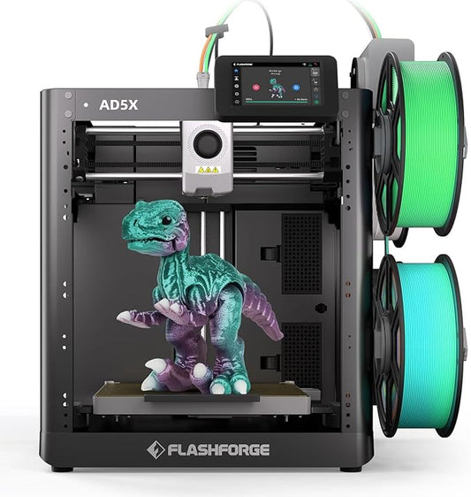 FLASHFORGE AD5X Multi-Material 3D Printer 4-Color Printing, 600mm/s Speed 1-Click Print with DIY IFS Creations, Full-Auto Calibration & Filament Backup, AD5X- Multi-Color Productivity Booster