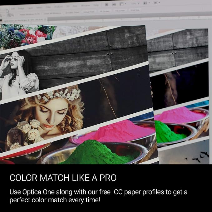 Optica One is a Luxurious 300 gsm Smooth Matte Fine Art Inkjet Paper Featured in a 17"x10' Roll; Its Bright White Color Makes It Ideal for Black and White and Color Prints. 100% Archival Certified