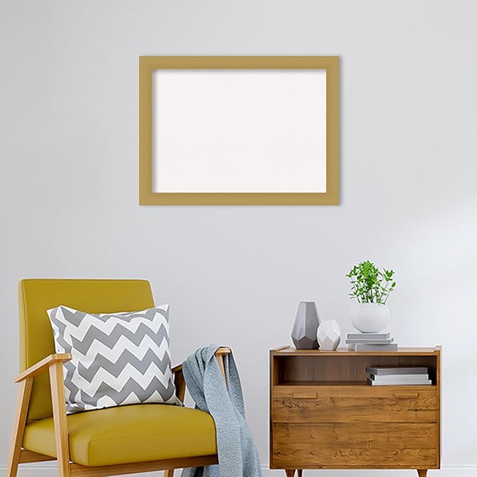 Amanti Art White Cork Board for Wall, 24x32 Vision Board with Gold Frame, Medium Corkboard Office Decor for Home Organization, Casual Corkboard Pinboard to display items for home organization