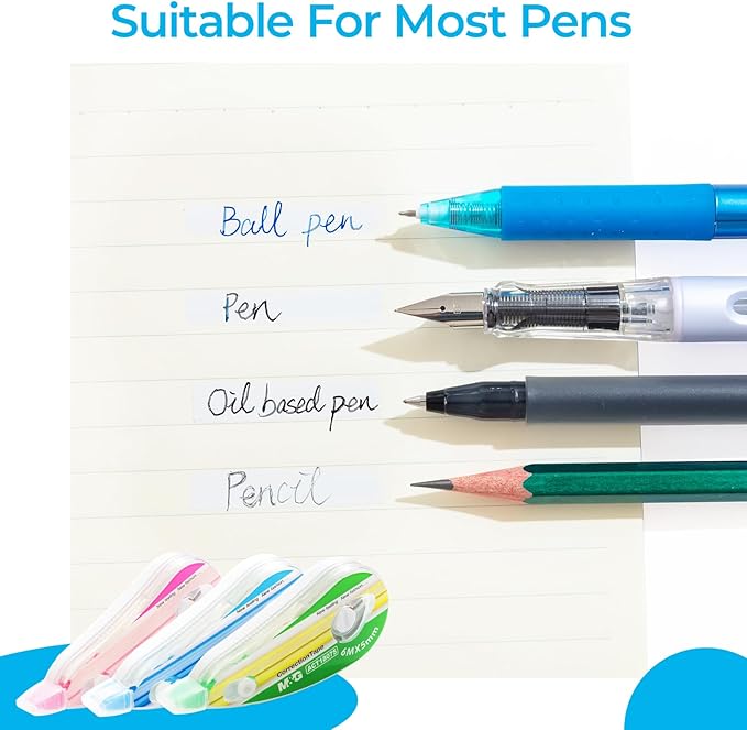 M&G 12 pack Correction Tape,19.7 feet correction tape, Easy to Use Applicator for Instant Corrections, Study Supplies and Office Products