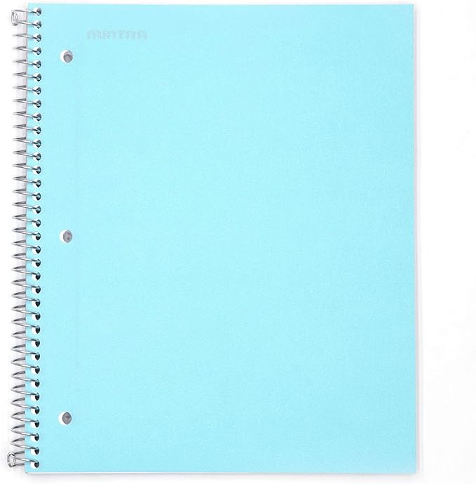 Mintra Office Durable Spiral Notebooks, 1 Subject, (Teal, 4x4 Graph 1pk), 100 Sheets, Poly Pocket, Moisture Resistant Cover, School, Office, Business, Professional