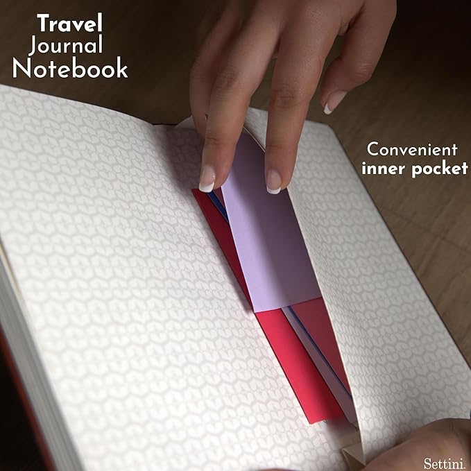 SETTINI® Lined Journal - Classic Journal for Writing Gift Set - Hardcover Vegan Leather, Includes Luxury Pen in a Unique Pen Holder, 192 Pages, 6 x 8.5 inches, Birthday Gift