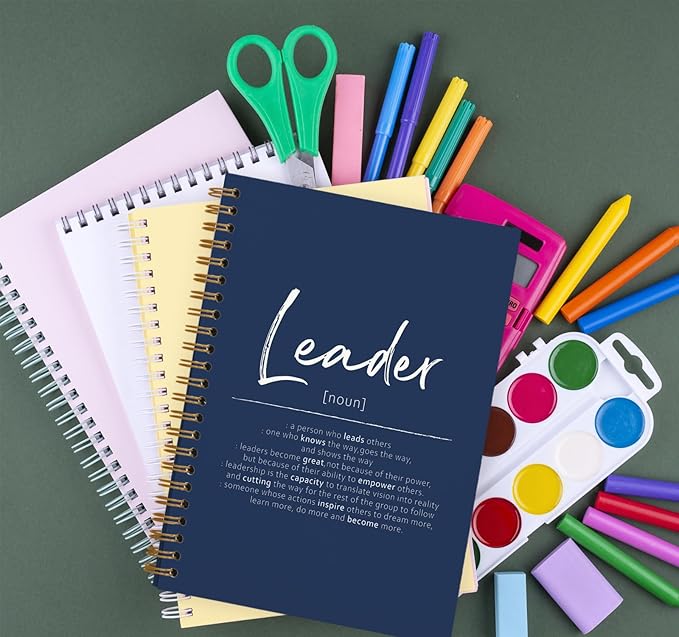 OXW Navy Blue Meeting Notebooks for Work, Leadership Gifts Office Work Notebook Journal for Writing Note Taking, Thank You Gifts for Women Men Leader Mentor Boss Manager Principal, 5.5"x8.3"