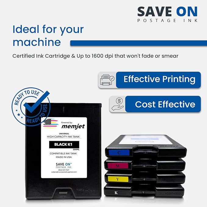 Save On Postage Ink, Memjet Ink Cartridge Compatible Astro 123-2412 | Memjet Ink Compatible HI-Cap Black 250ml Ink Tank for AstroJet M1 M2 S1 and M1DX