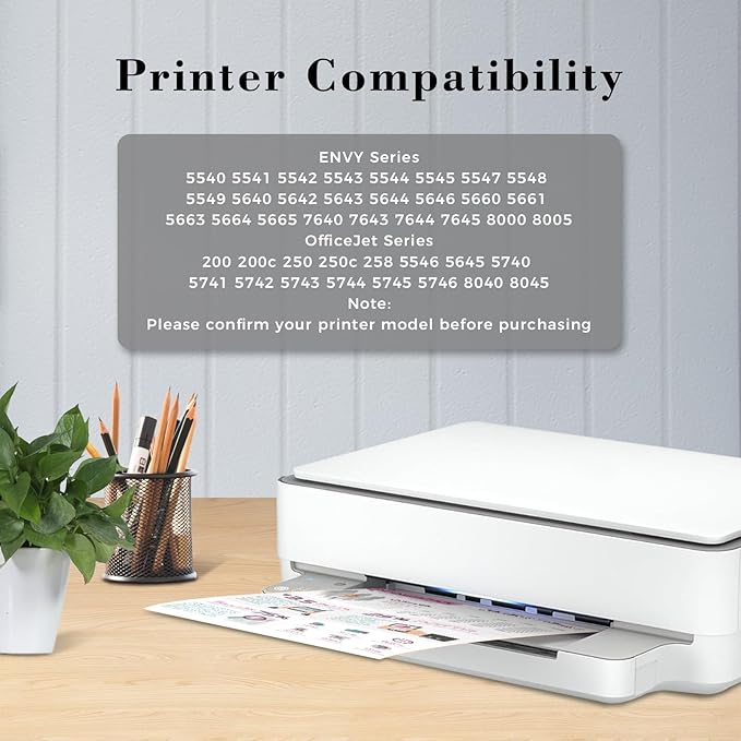 Printer Ink 62 XL 62XL Envy 7645 Black for HP 62 XL Ink Cartridge HP Ink 62 62XL Ink Cartridges Black HP62 HP62BK with Envy 5540 5544 5545 5642 5660 5664 7640 7645, OfficeJet 200 250 258