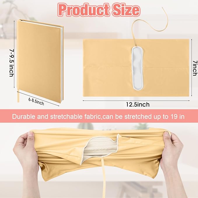 PerKoop 12 Pcs Jumbo Book Covers Stretchable Fabric School Book Protector Reusable Washable Cover Protector for Most Hardcover Textbooks(Bright Colors,6 x 9 Inch)