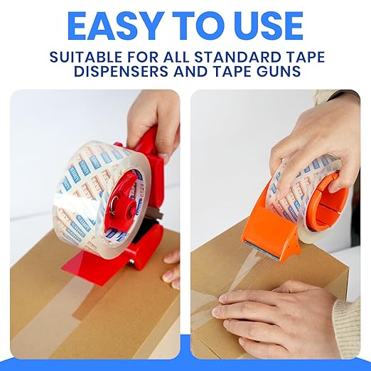 ADHES Packing Tape Shipping Tape Packaging Tape for Moving Boxes Heavy Duty Clear, 50M Length 4.8cm Width,2.6Mil Thickness