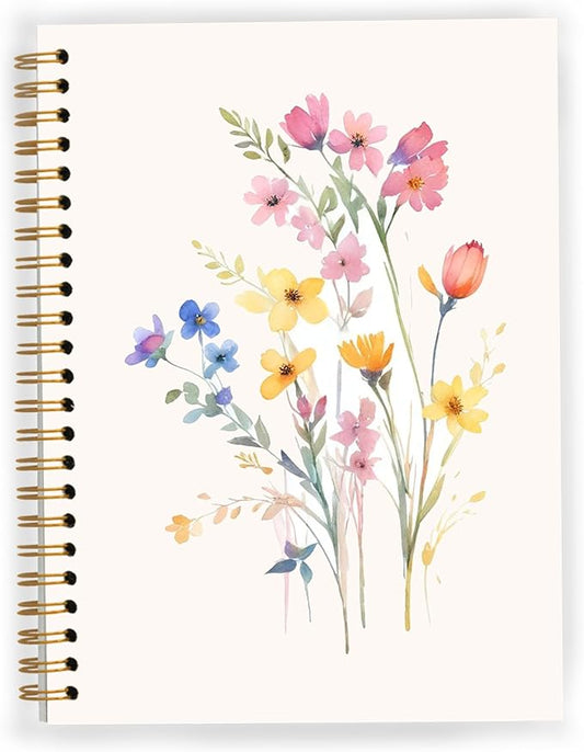 Vintage Wild Flower Botanical Plant Notebook 07,Rustic Spring Floral Cottagecore Notebook Journal for Work Office School Student Teacher,Hardcover Spiral Notebook 5.5x8.9