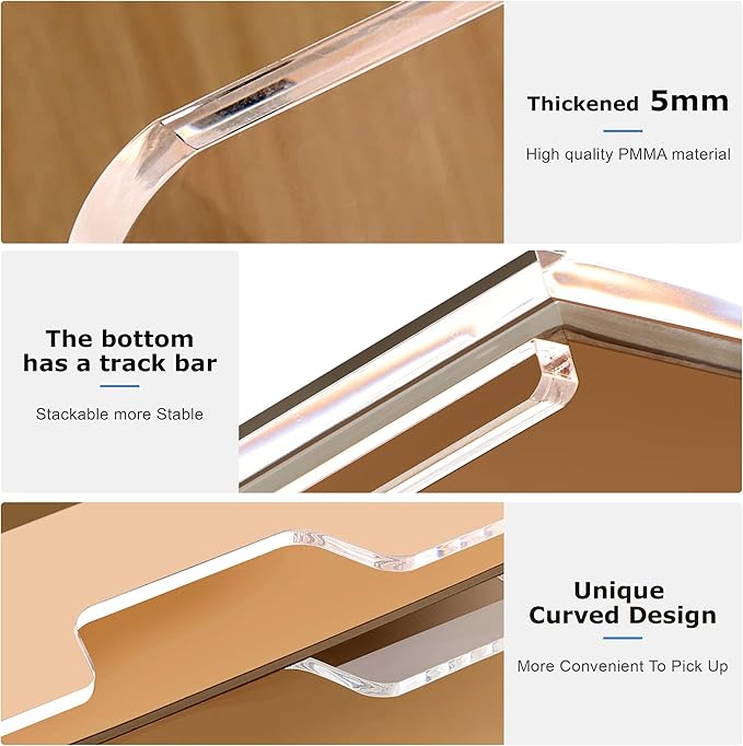 SANRUI 4 Tier Acrylic Paper Letter Tray Desk Stackable Organizer Trays,Clear Enlarged A4 Stackable File Document Tray, Workspace Office Supplies Organizers and Accessories Sorter,13.82inx9.29inx6.7in